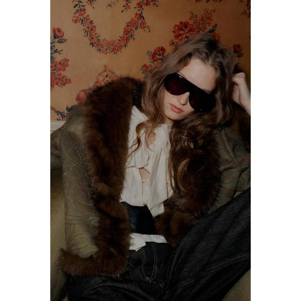 ZARA EMBROIDERED DOUBLE-FACED JACKET - Picture 6 of 10